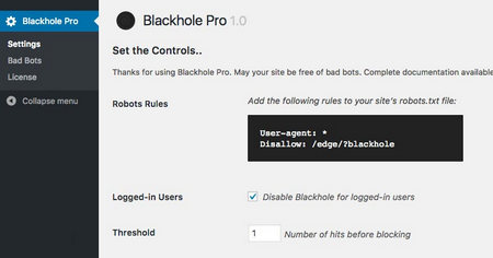 افزونه امنیتی وردپرس Blackhole Pro