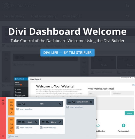 شخصی سازی صفحه خوش آمدگویی وردپرس با افزونه Divi Dashboard Welcome