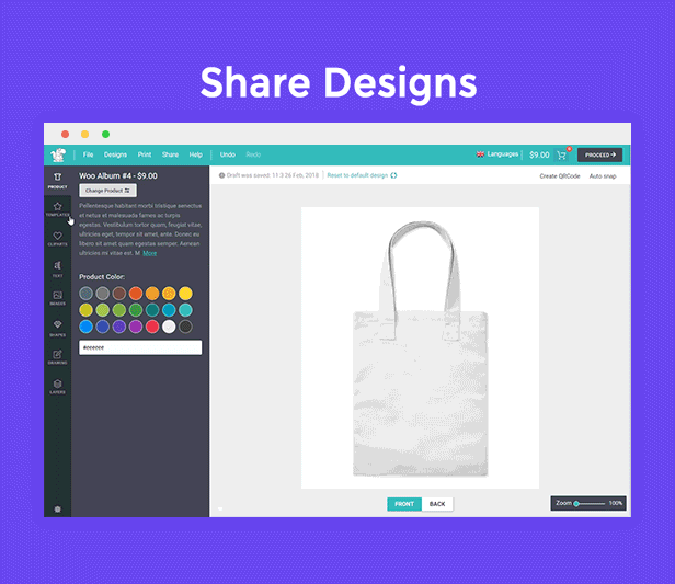 اسکریپت طراحی آنلاین محصول Lumise