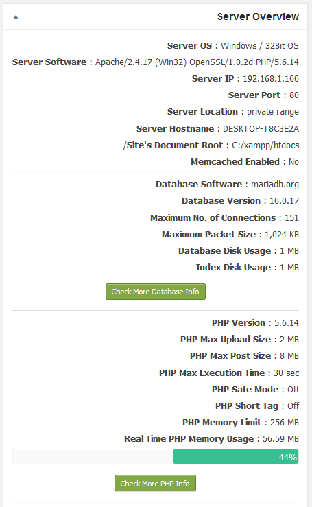 نمایش اطلاعات سرور در وردپرس با افزونه WP Server Stats